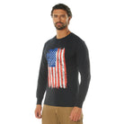 Poly/Cotton US Flag Athletic Fit Long Sleeve Shirts