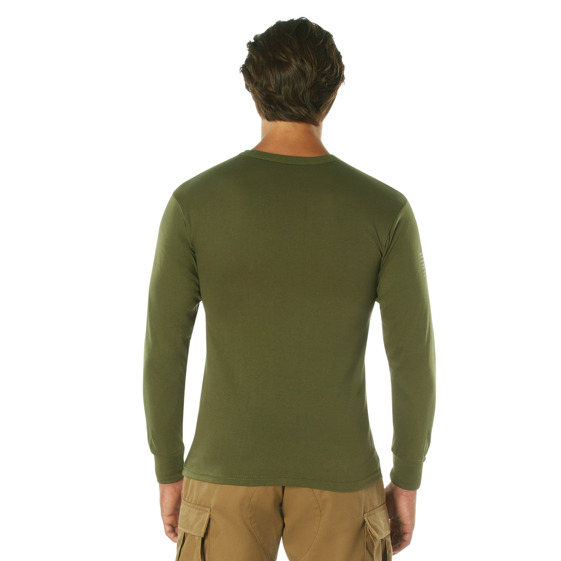 Poly/Cotton US Flag Athletic Fit Long Sleeve Shirts