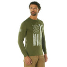 Poly/Cotton US Flag Athletic Fit Long Sleeve Shirts