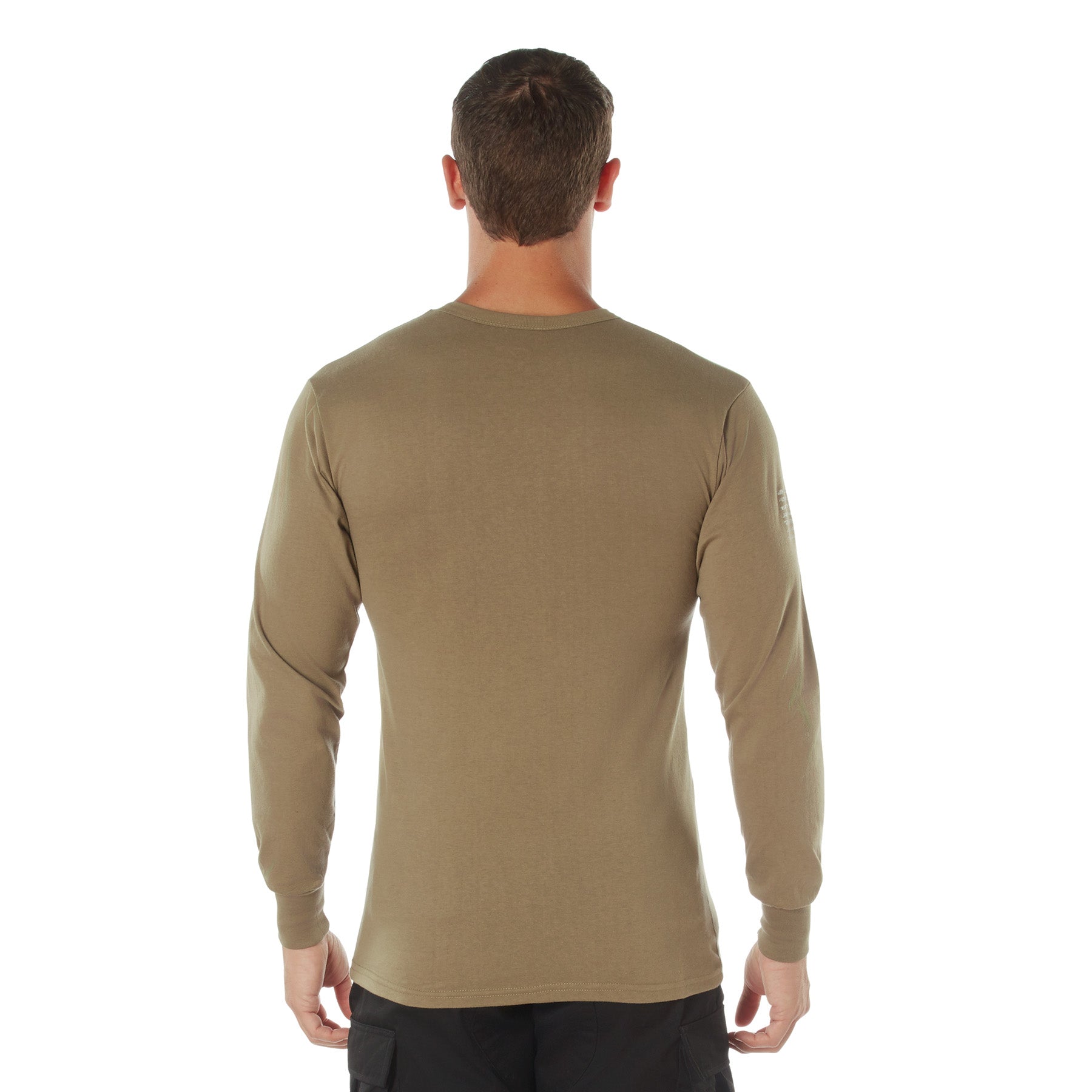 Poly/Cotton US Flag Athletic Fit Long Sleeve Shirts