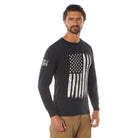 Poly/Cotton US Flag Athletic Fit Long Sleeve Shirts