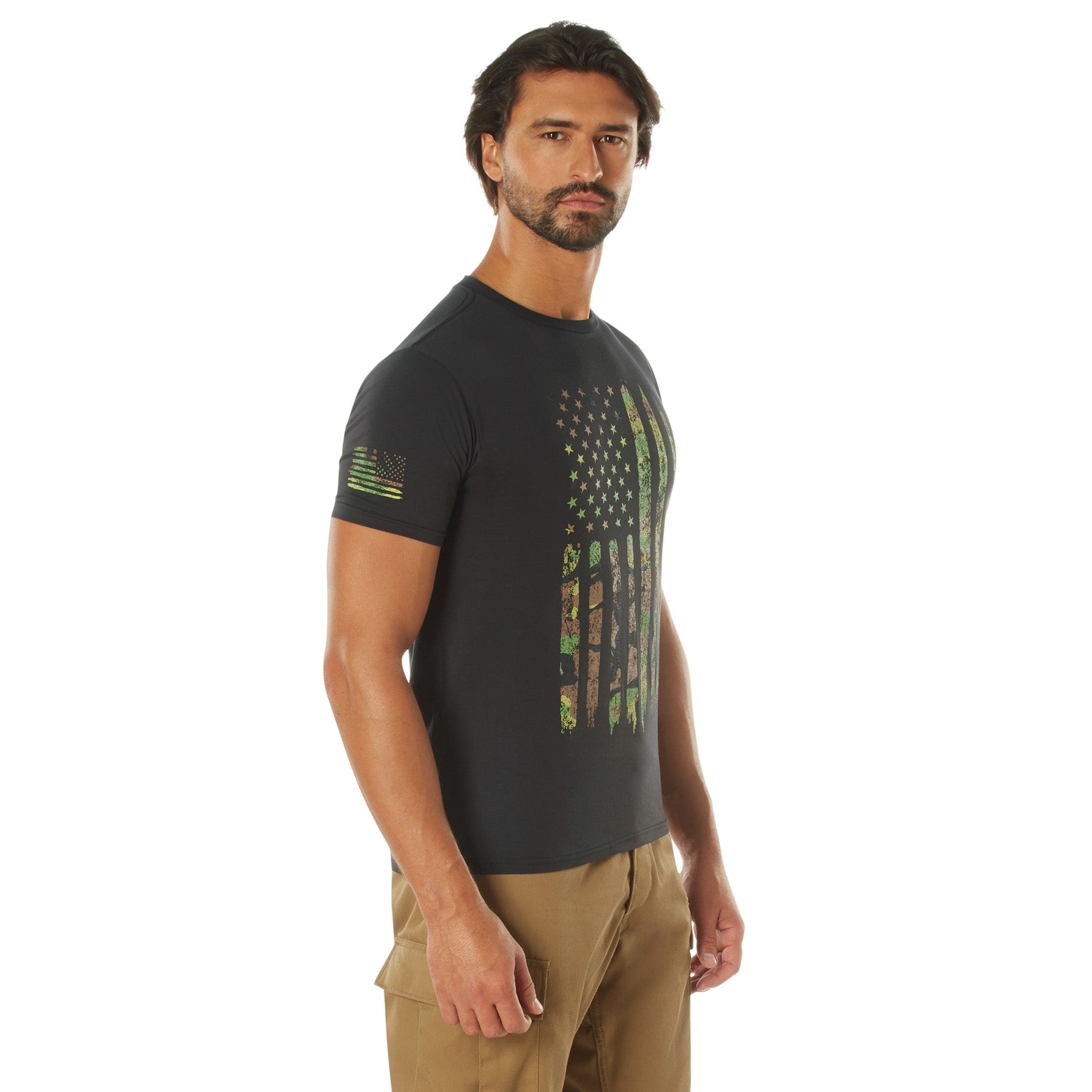 Poly/Cotton US Flag Athletic Fit T-Shirts