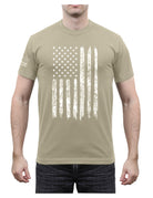 Poly/Cotton US Flag Athletic Fit T-Shirts Desert Sand