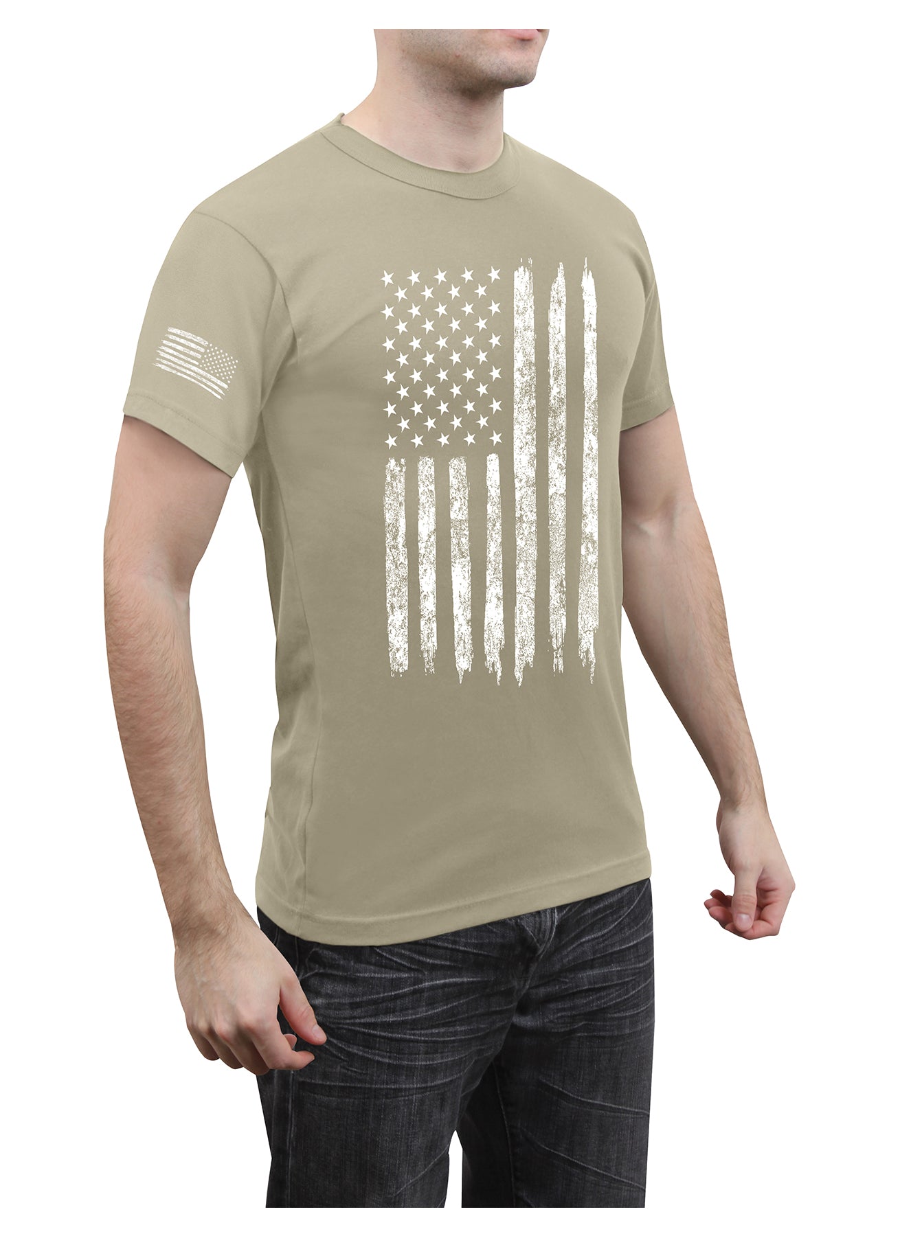 Poly/Cotton US Flag Athletic Fit T-Shirts