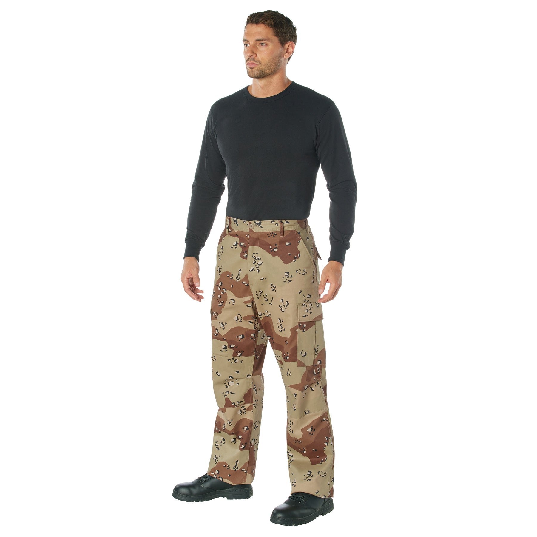 [Relaxed Fit Zipper Fly] Camo Poly/Cotton Tactical BDU Pants 6-Color Desert Camo