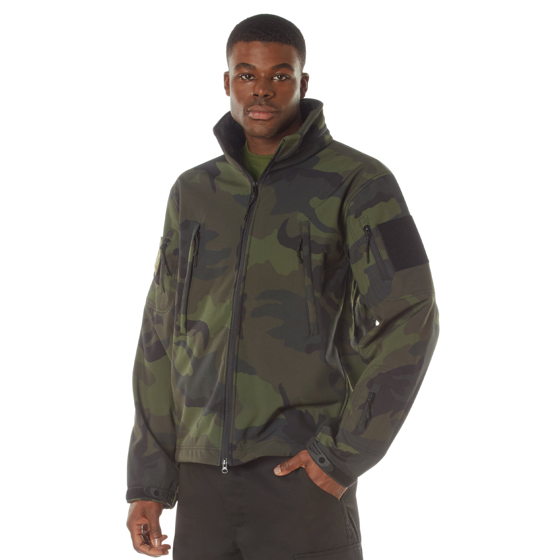 Poly Camo Spec Ops Tactical Soft Shell Jackets Midnight Woodland Camo