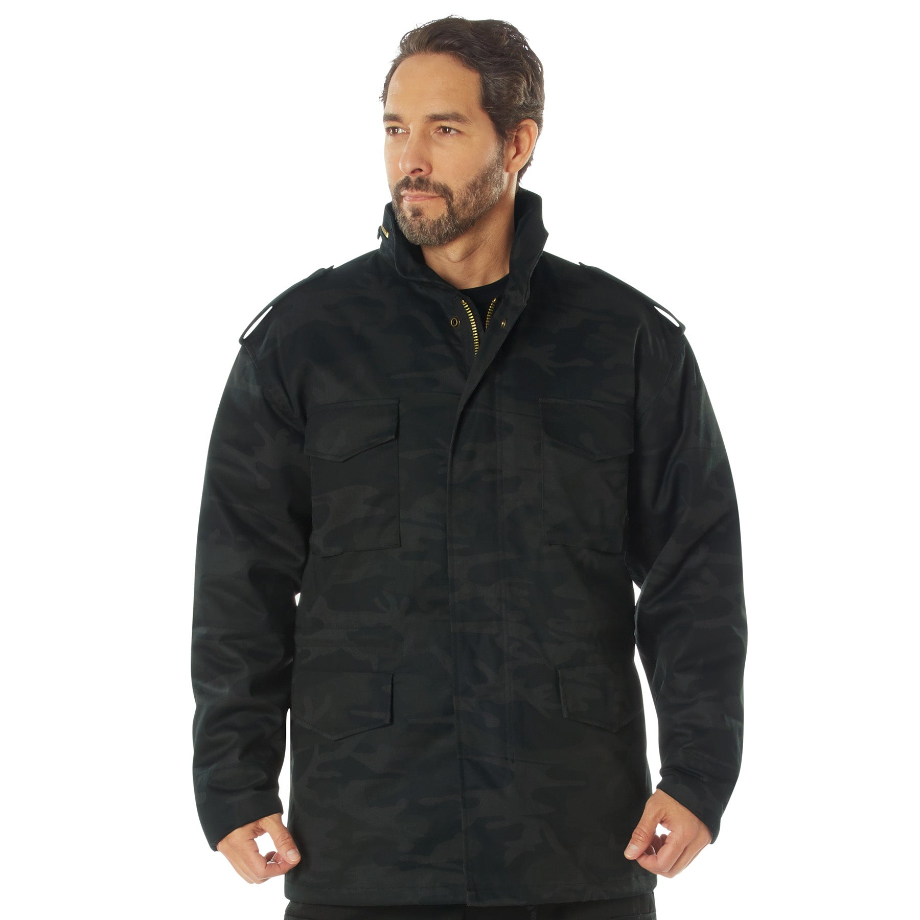 Camo Poly/Cotton M-65 Field Jackets Midnight Black Camo