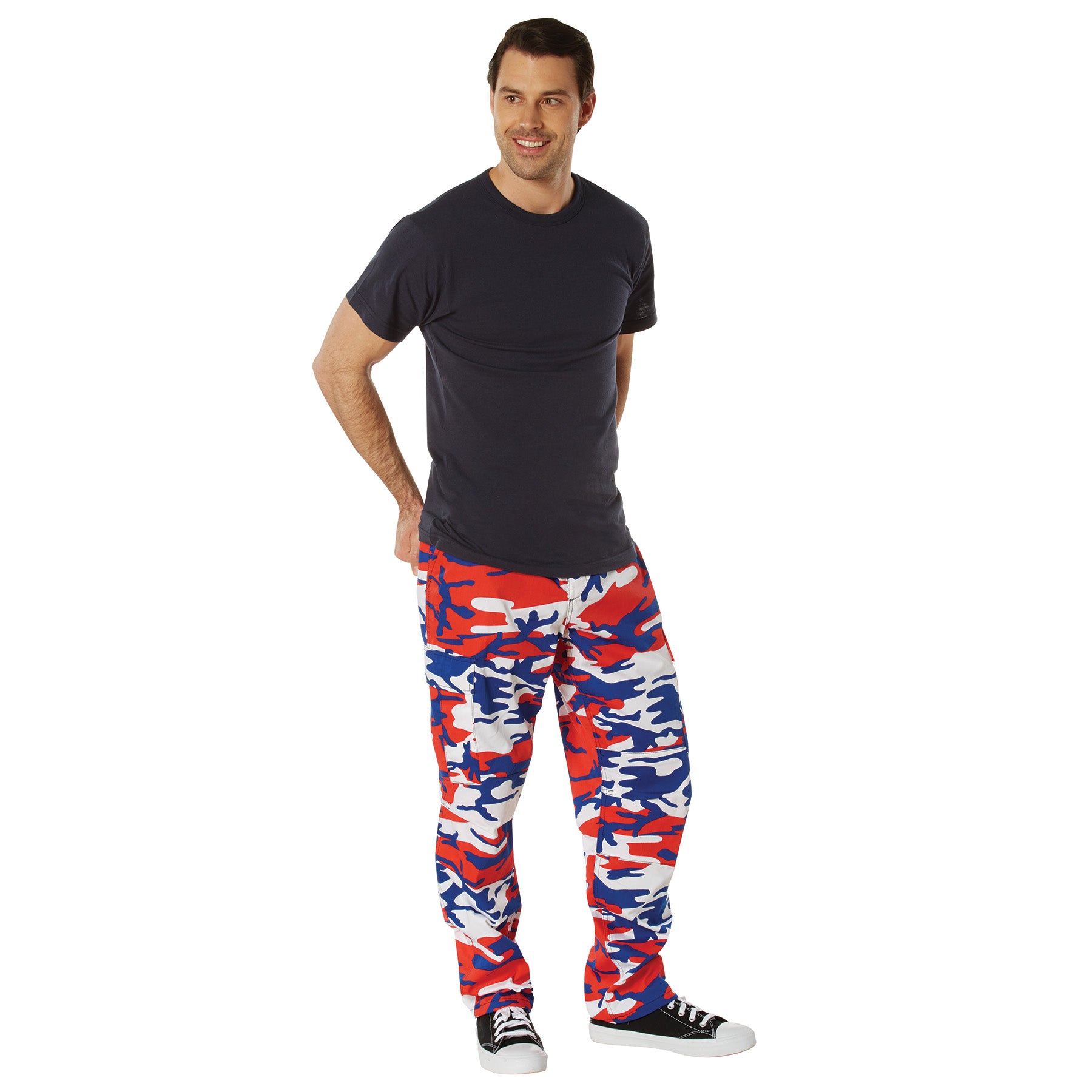 Camo Poly/Cotton Tactical BDU Pants Red White Blue Camo
