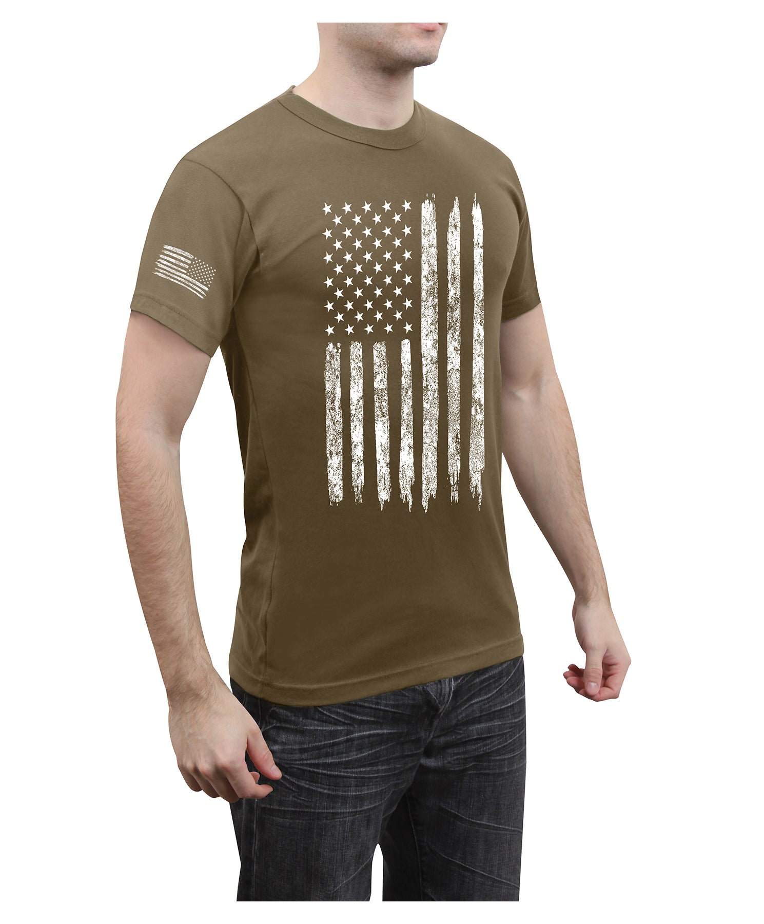 Poly/Cotton US Flag Athletic Fit T-Shirts