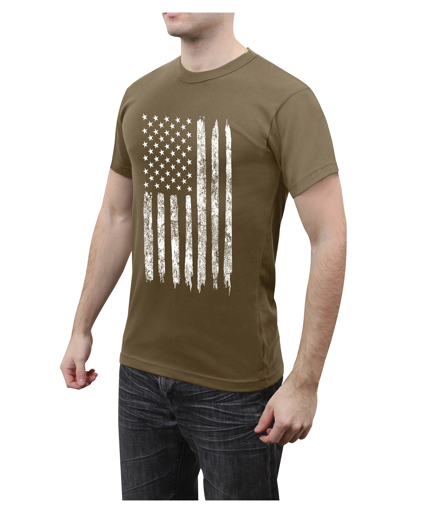 Poly/Cotton US Flag Athletic Fit T-Shirts