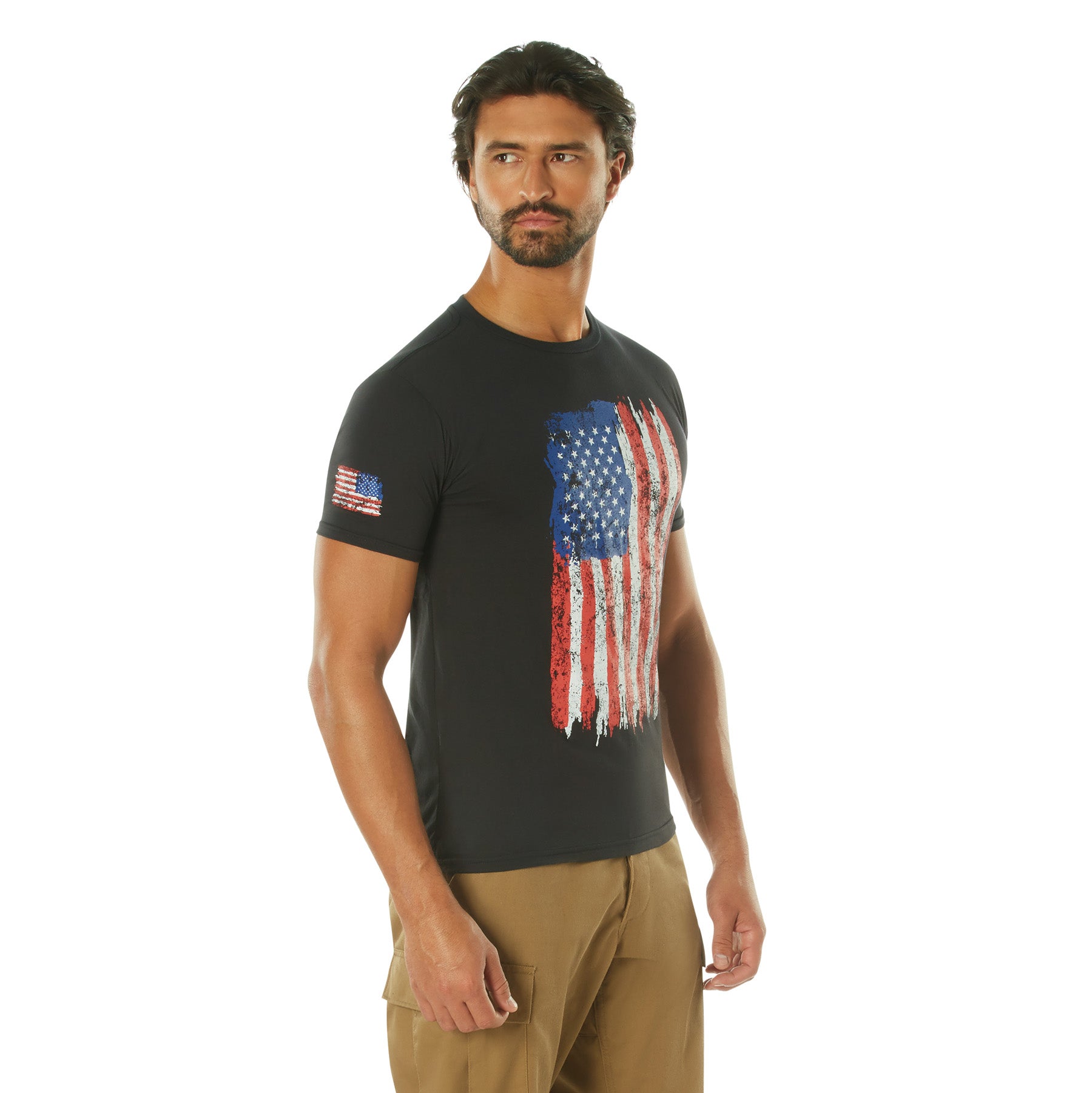 Poly/Cotton US Flag Athletic Fit T-Shirts