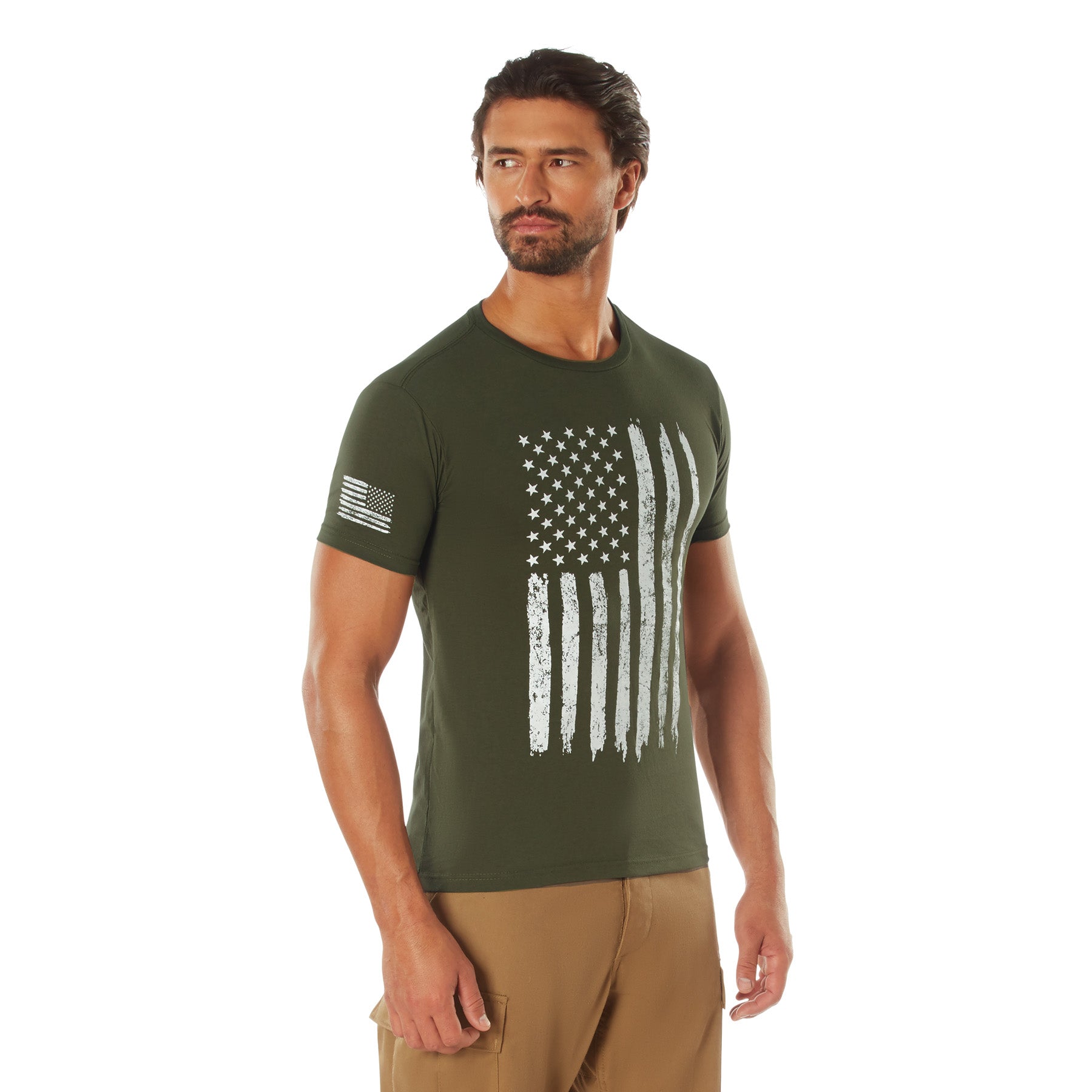 Poly/Cotton US Flag Athletic Fit T-Shirts