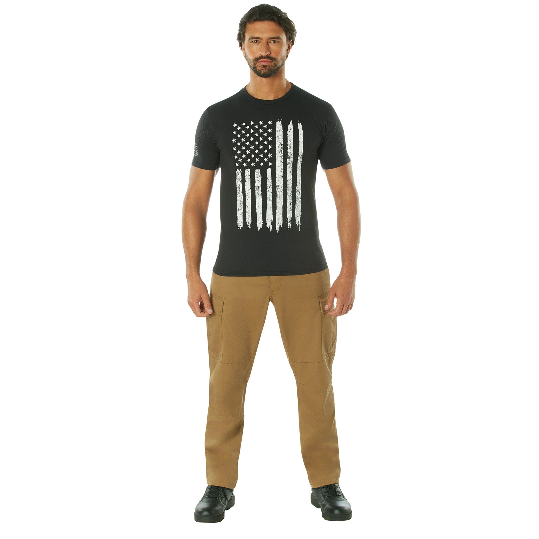 Poly/Cotton US Flag Athletic Fit T-Shirts