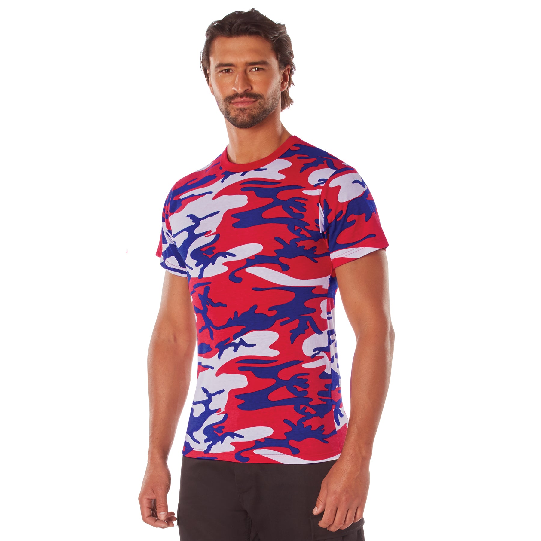 Camo Poly/Cotton T-Shirts Red White Blue Camo