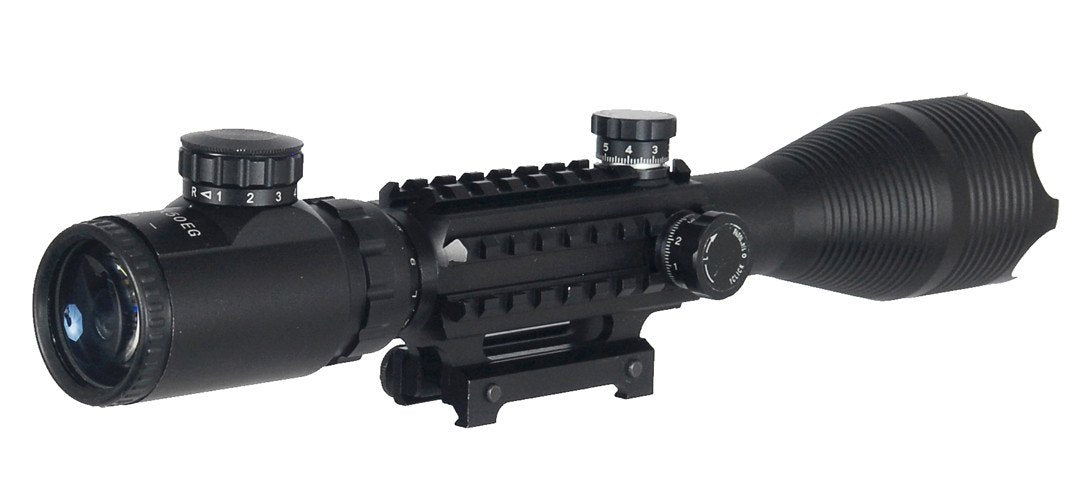 4-16x50mm Tri-Rail Illuminated Rifle Scope with Integrated Scope Mount (DEFENDERS)