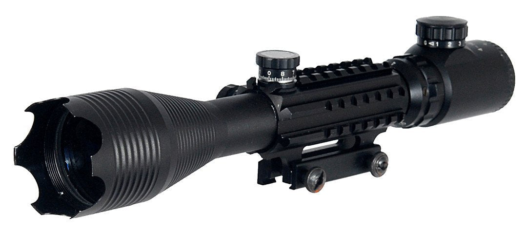 4-16x50mm Tri-Rail Illuminated Rifle Scope with Integrated Scope Mount (DEFENDERS)