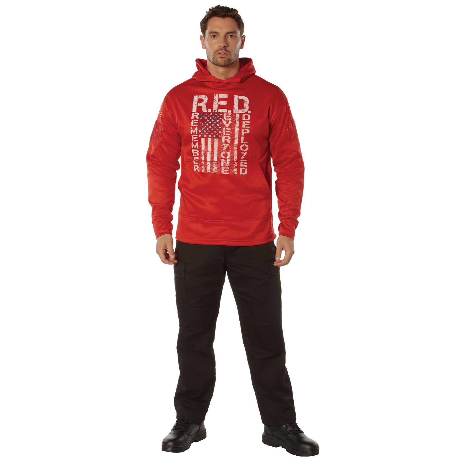 Poly US Flag / RED Concealed Carry Hooded Sweatshirts