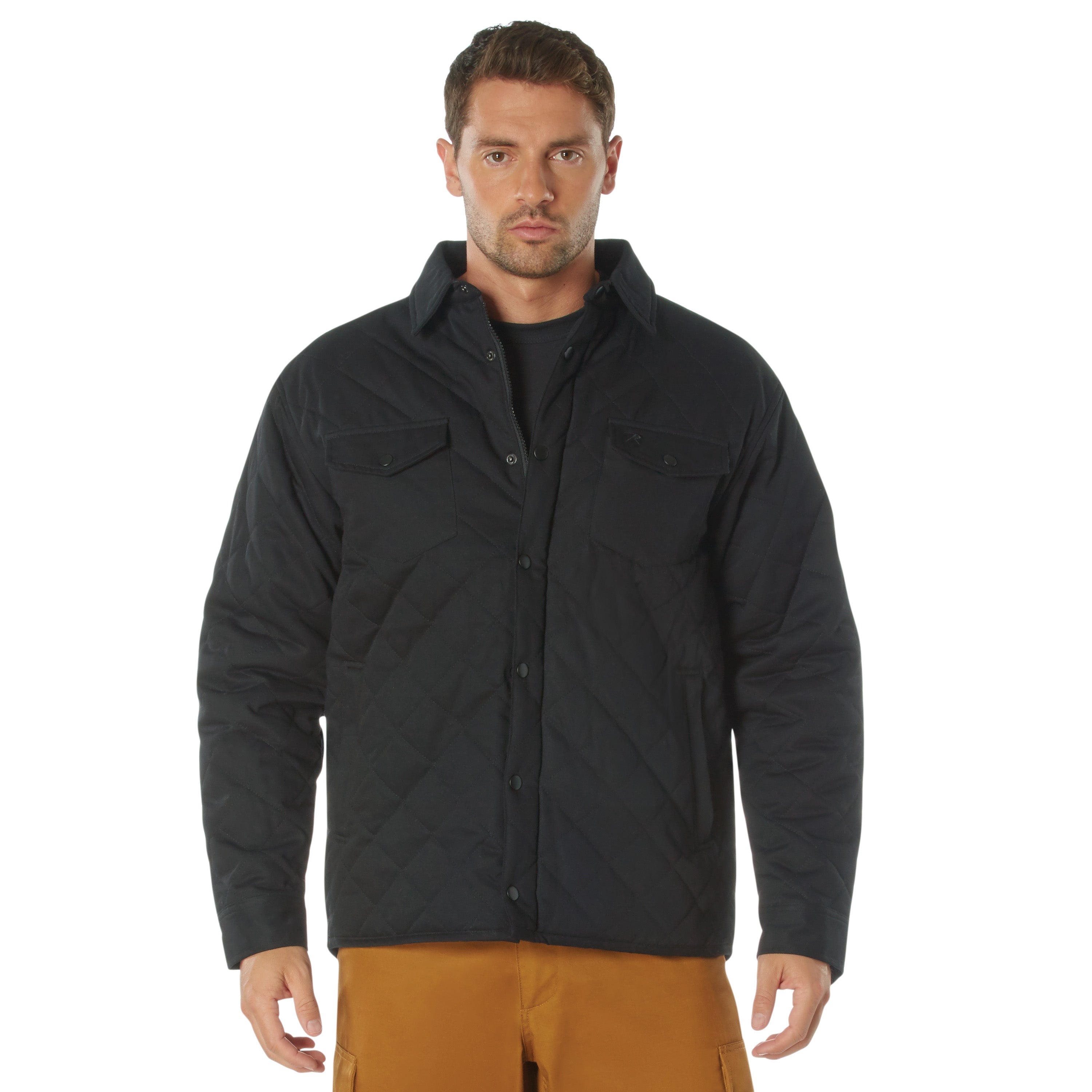 Cotton Diamond Quilted Jackets Black