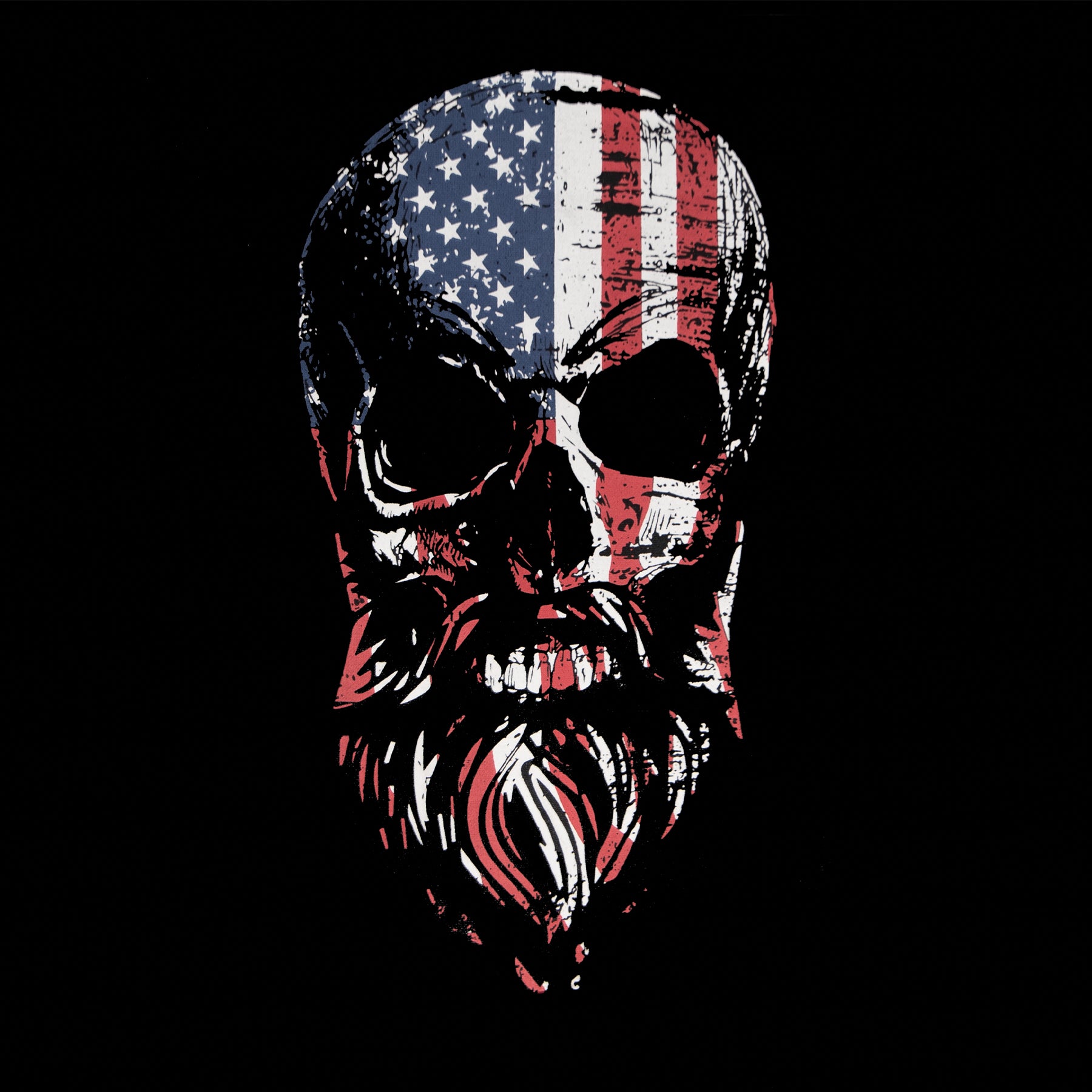 Poly US Flag / Bearded Skull Concealed Carry Hooded Sweatshirts