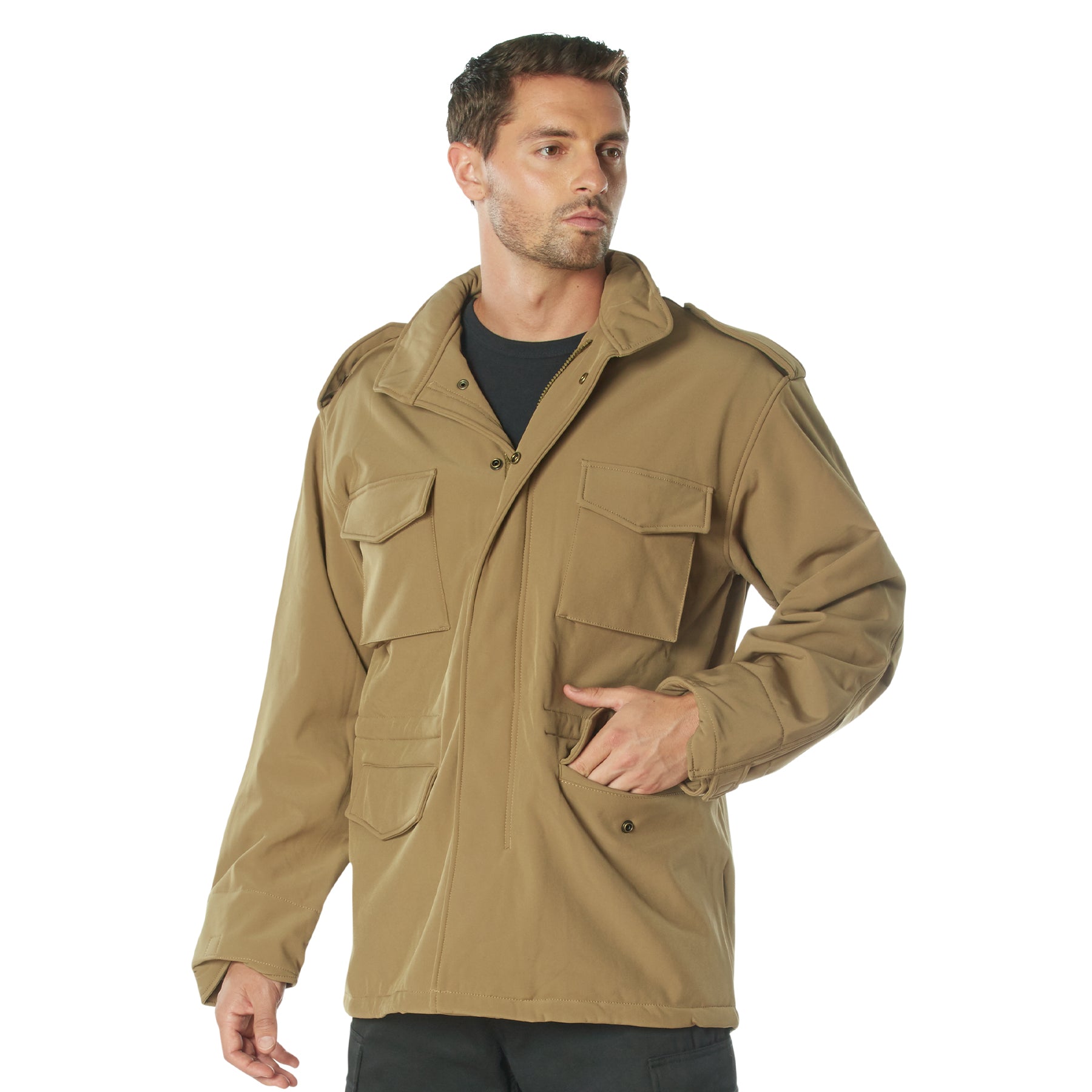 Poly Soft Shell Tactical M-65 Field Jackets Coyote Brown