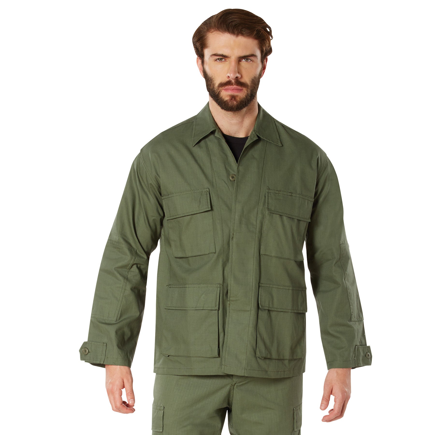Cotton Rip-Stop Tactical BDU Shirts Olive Drab