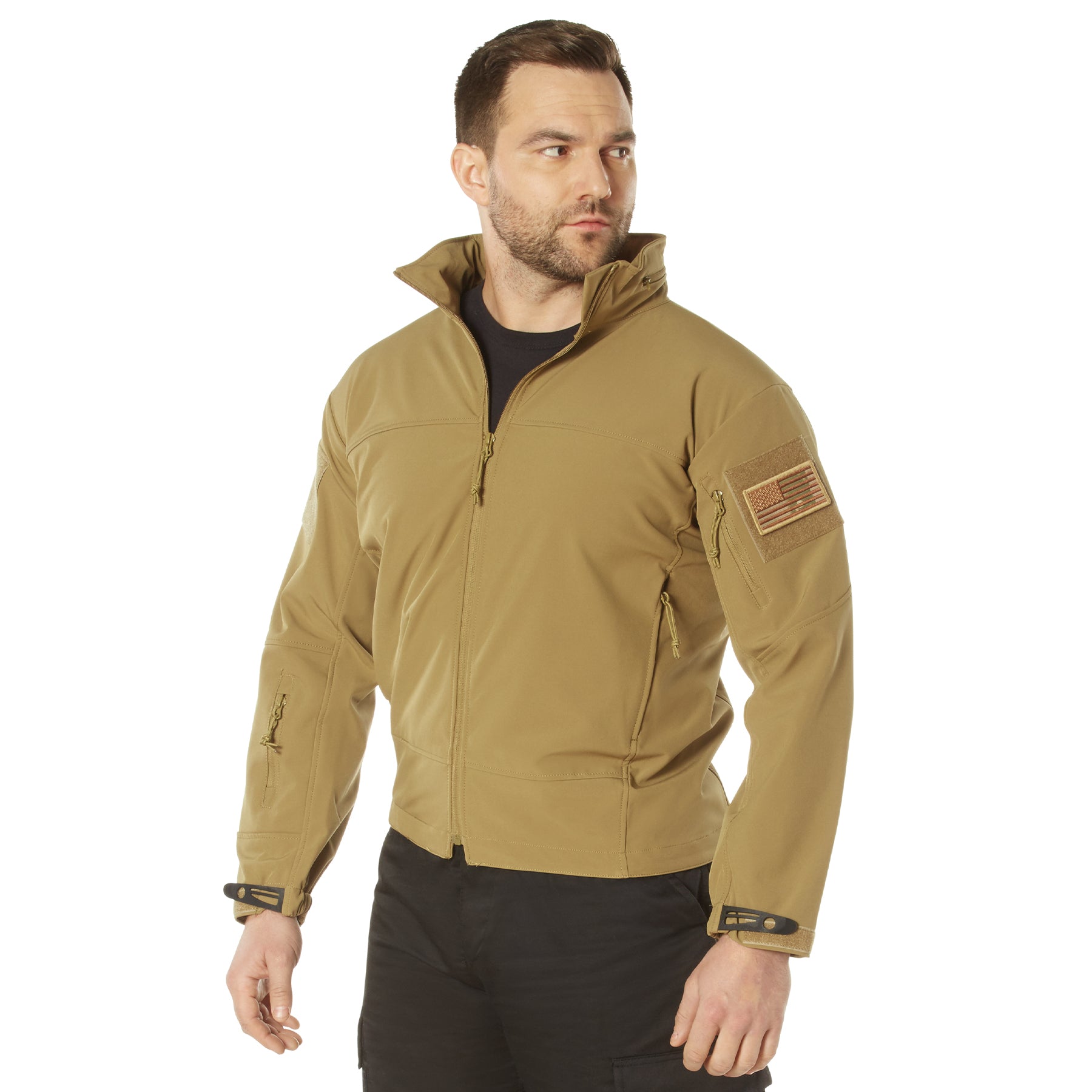 Poly Covert Spec Ops Lightweight Soft Shell Jackets Coyote Brown