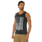 Poly/Cotton US Flag Tank Tops Black