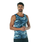Camo Poly/Cotton Tank Tops Sky Blue Camo