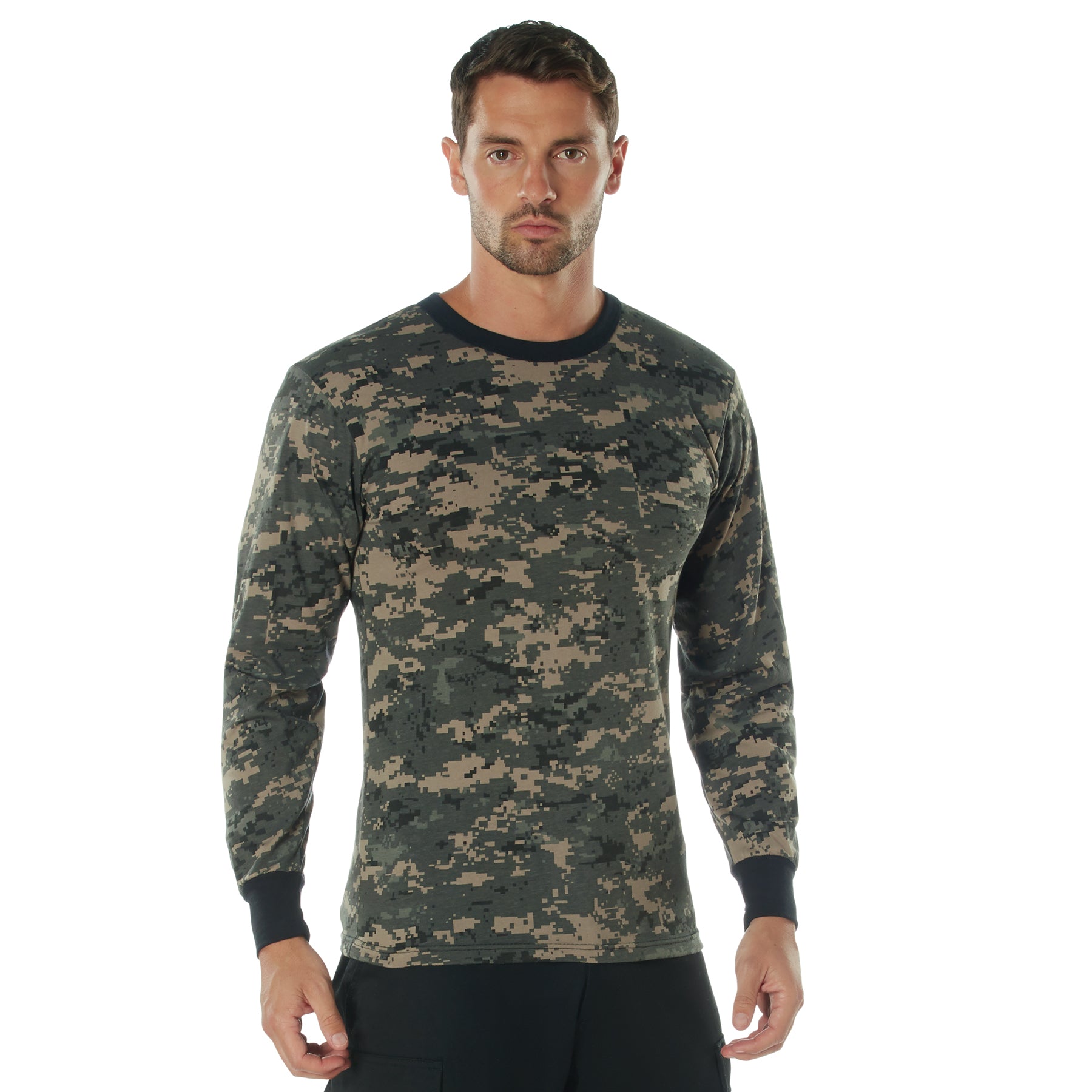 Digital Camo Poly/Cotton Long Sleeve Shirts Subdued Urban Digital Camo