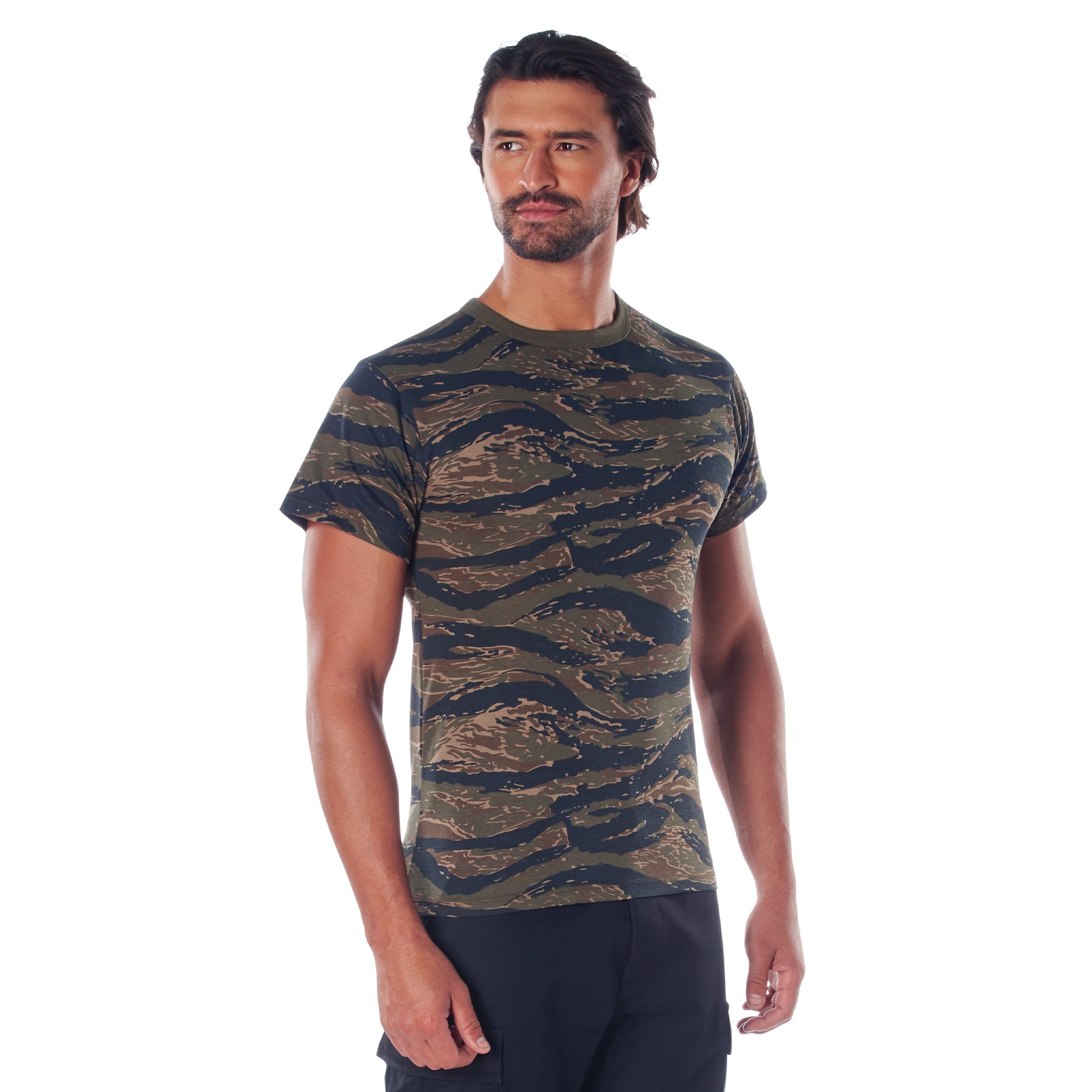 Camo Poly/Cotton T-Shirts Tiger Stripe Camo