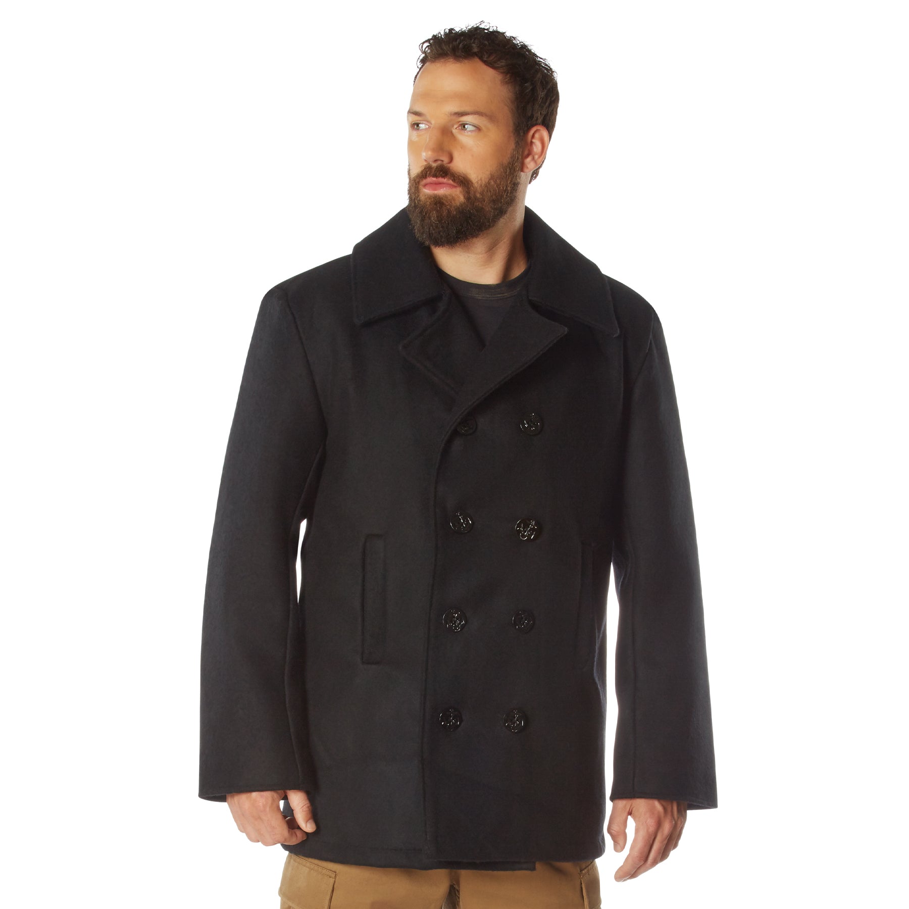 Wool US Navy Type Peacoats Black