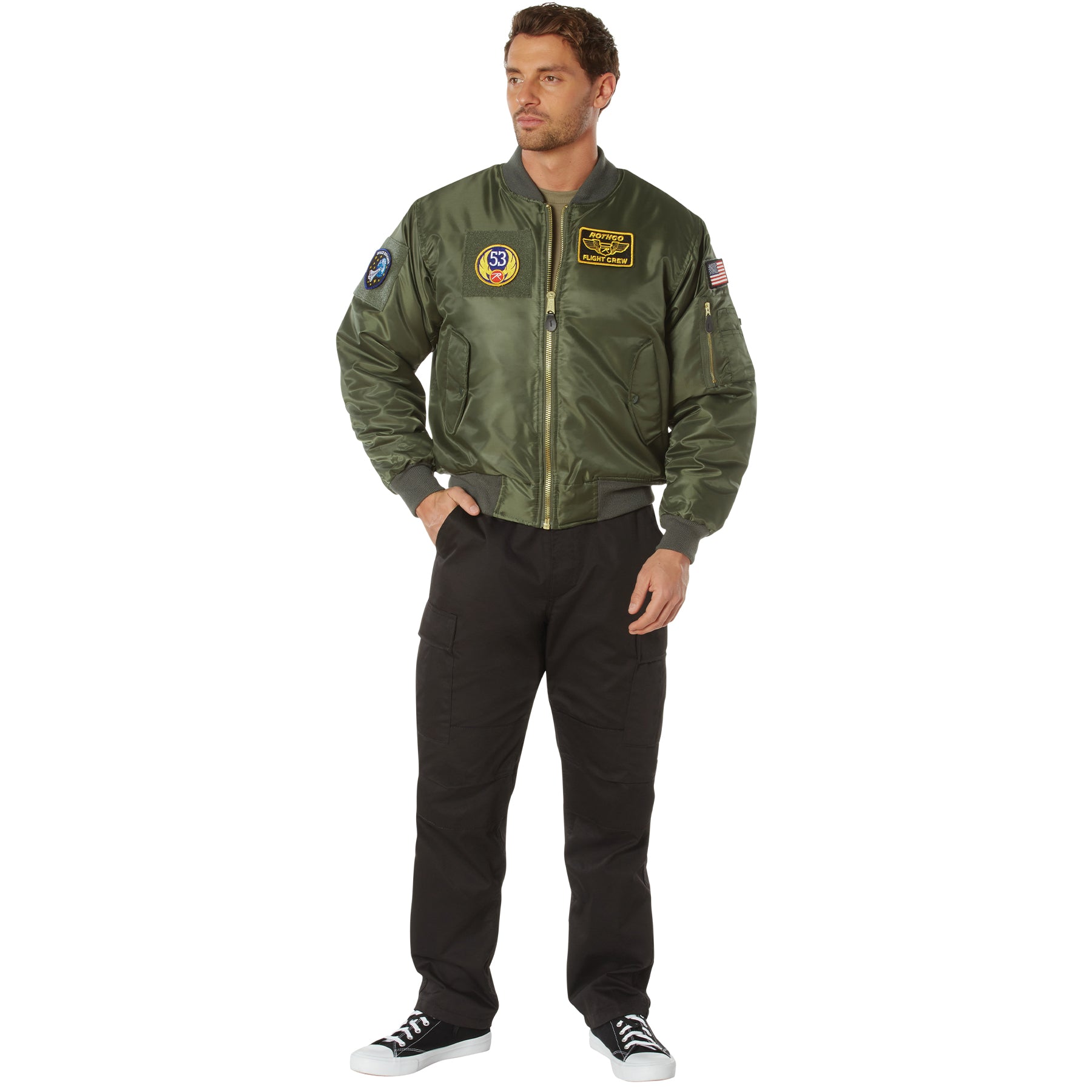 Nylon Adaptable MA-1 Flight Jackets with Patches