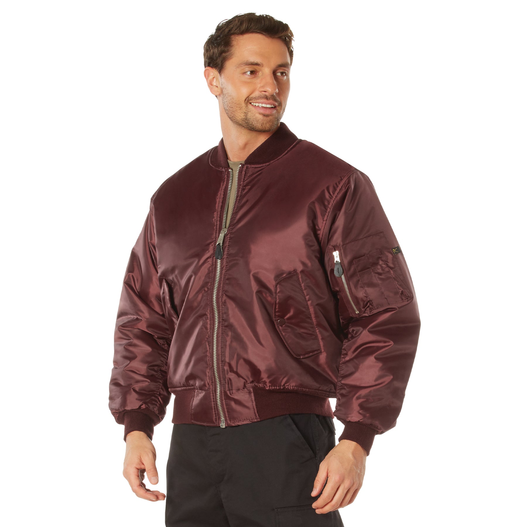 Nylon MA-1 Flight Jackets Maroon