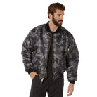 Camo Nylon MA-1 Flight Jackets Black Camo