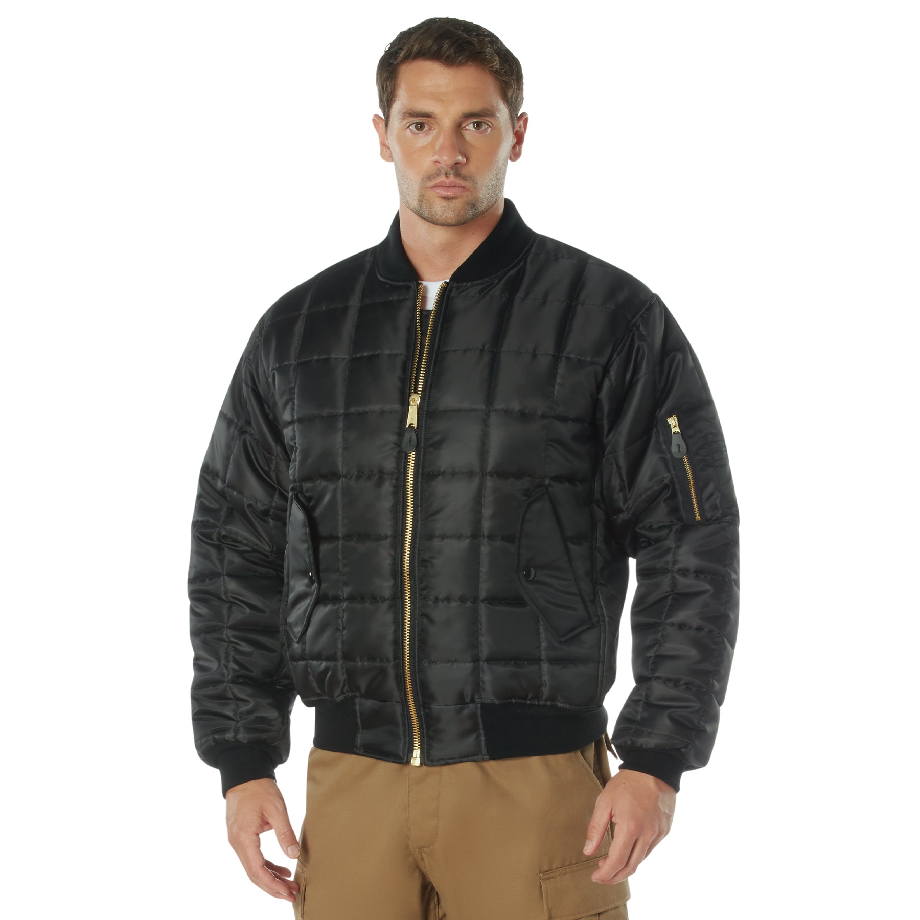 Nylon Quilted MA-1 Flight Jackets Black