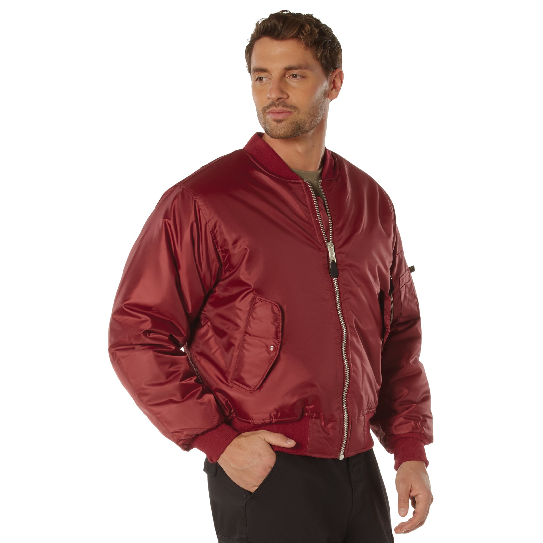 Nylon MA-1 Flight Jackets Red