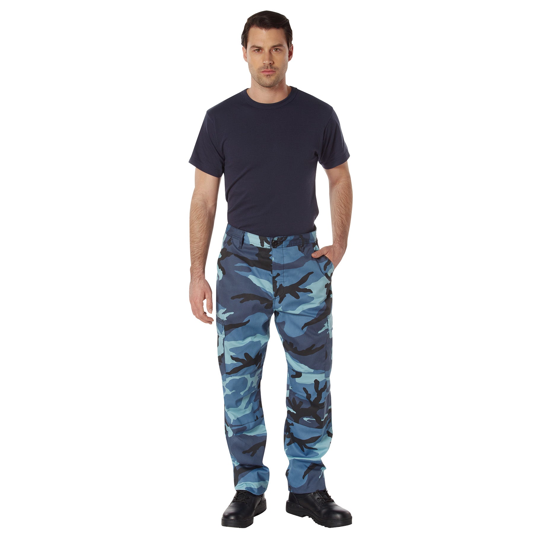 Camo Poly/Cotton Tactical BDU Pants Sky Blue Camo