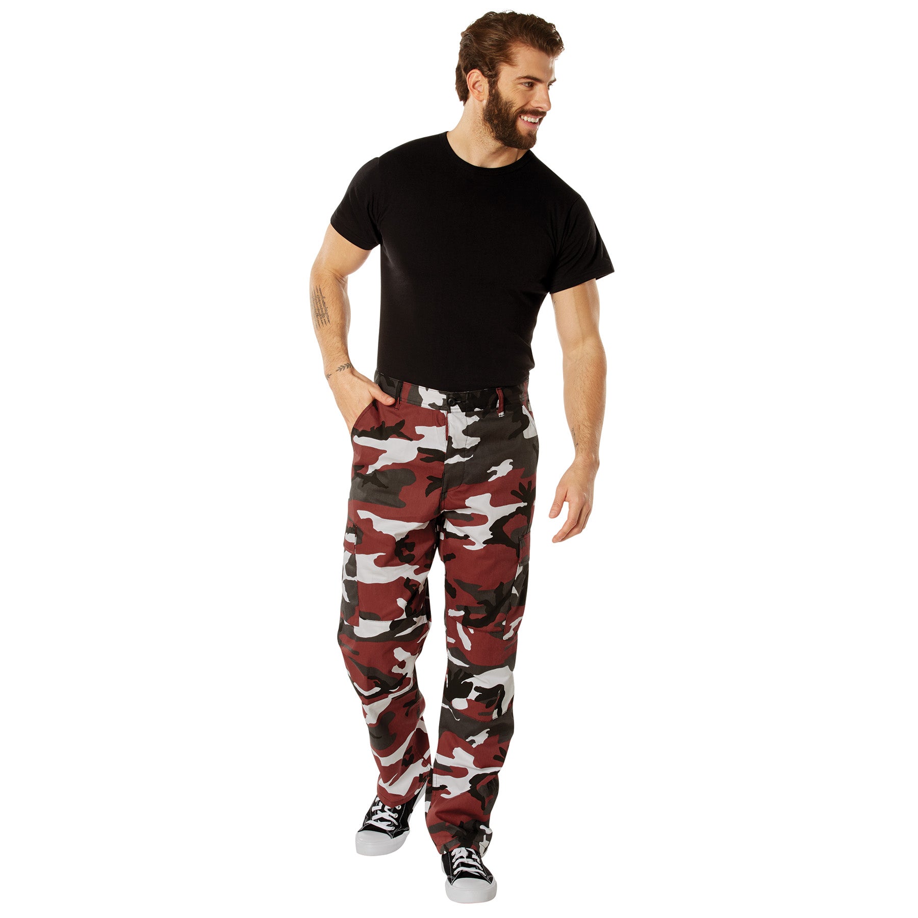 Camo Poly/Cotton Tactical BDU Pants Red Camo