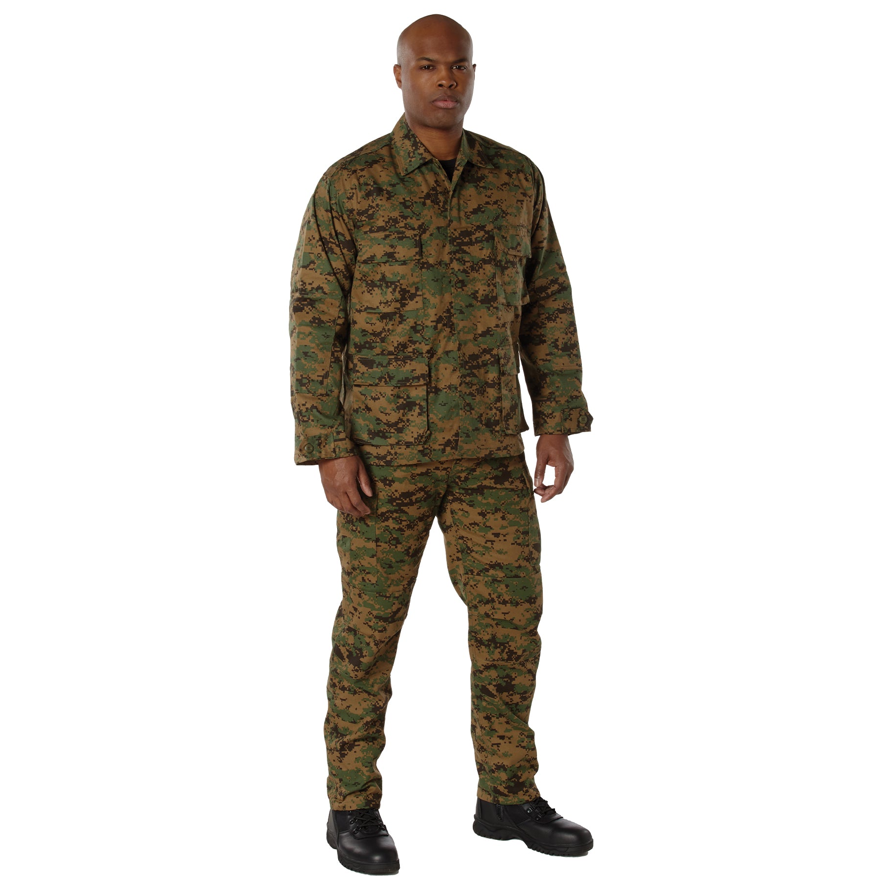 Digital Camo Poly/Cotton Tactical BDU Shirts Woodland Digital Camo