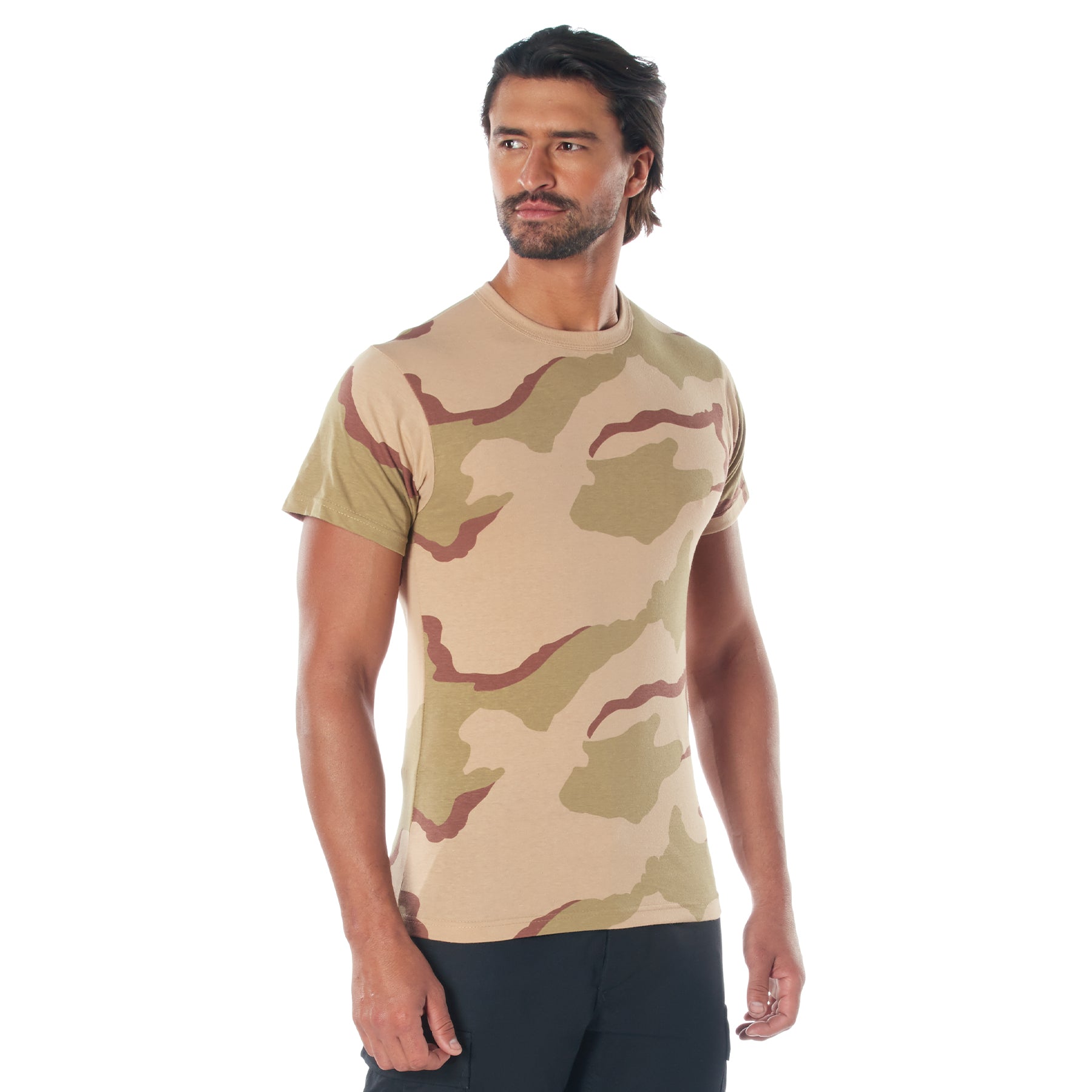 Camo Poly/Cotton T-Shirts 3-Color Desert Camo