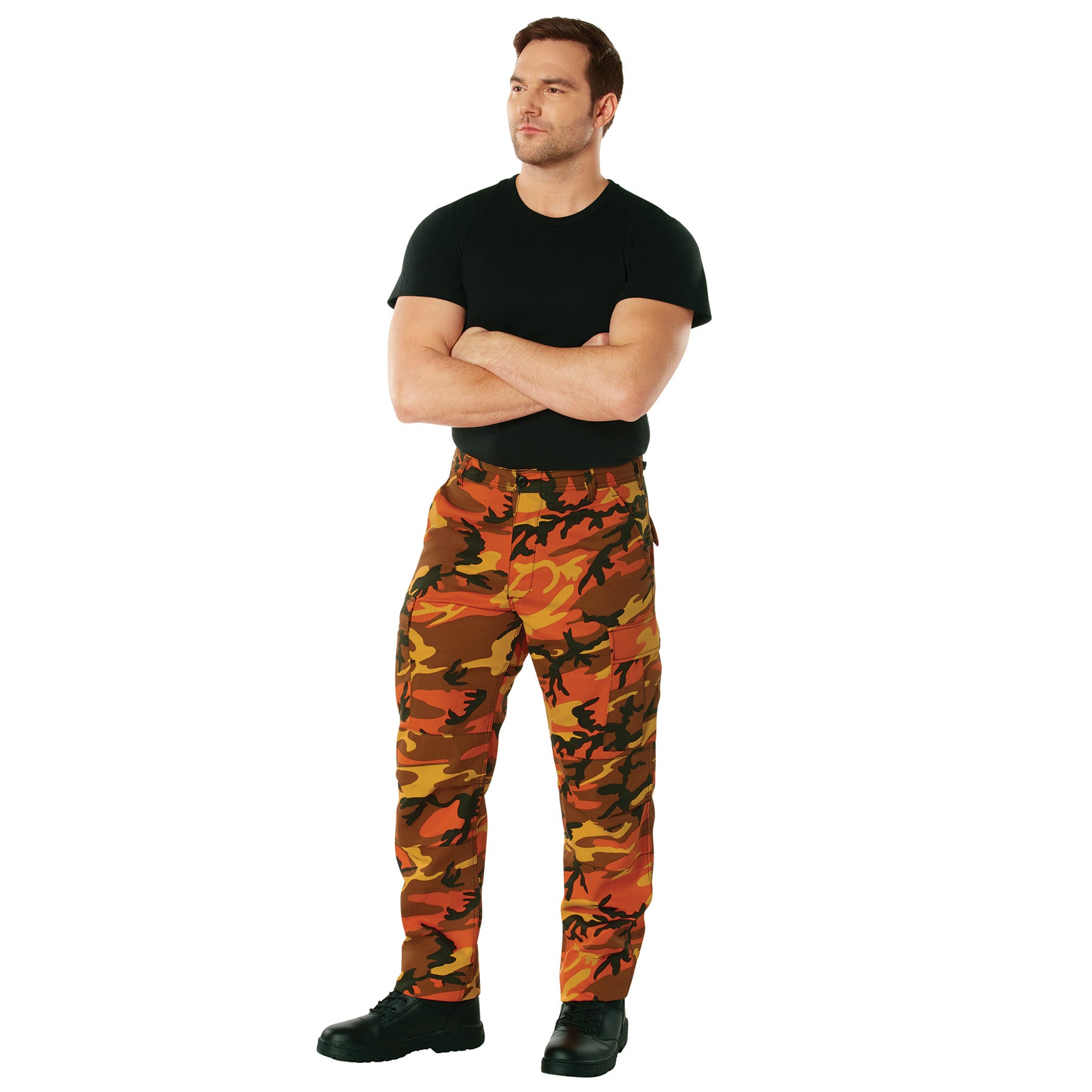 Camo Poly/Cotton Tactical BDU Pants Savage Orange Camo