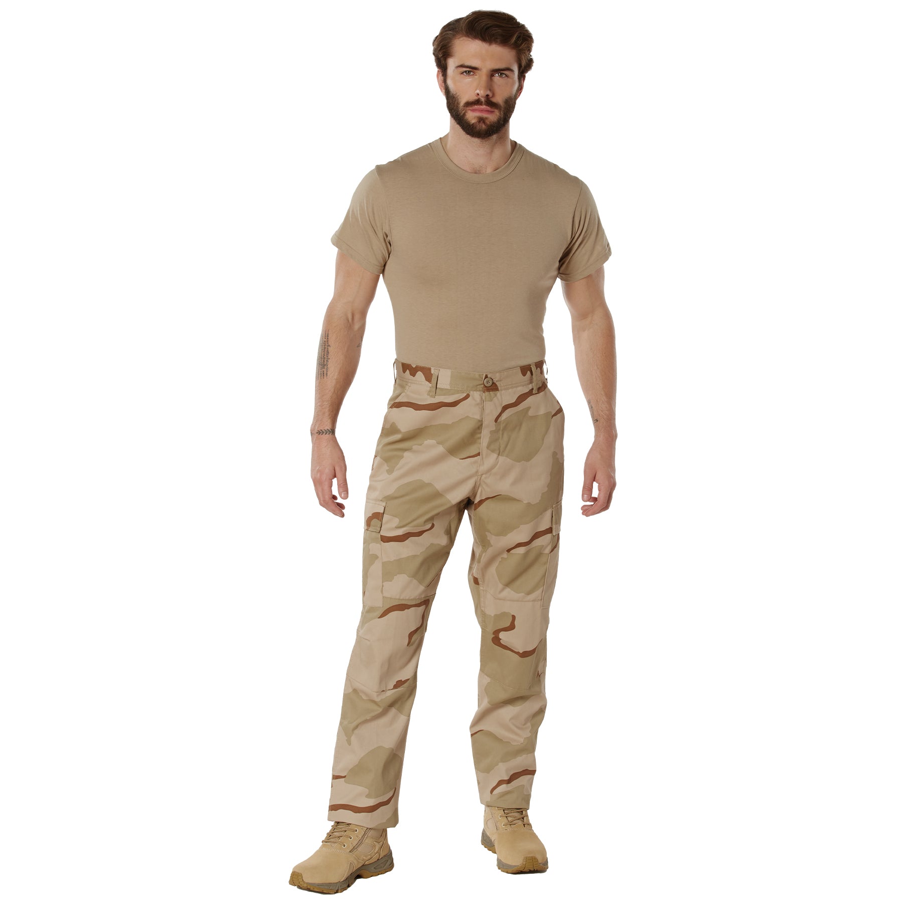 Camo Poly/Cotton Tactical BDU Pants 3-Color Desert Camo