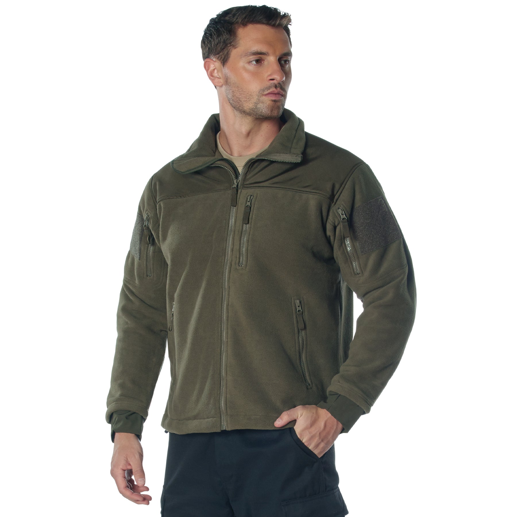 Poly Spec Ops Tactical Fleece Jackets Olive Drab