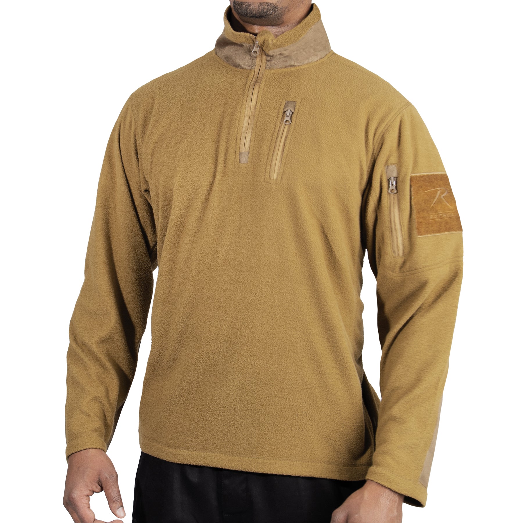 Poly 1/4 Zip Fleece Pullovers Coyote Brown