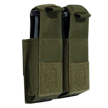 Army OD Green MOLLE Double Pistol With Insert Mag Pouch