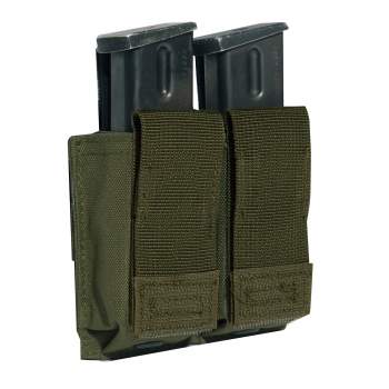 Army OD Green MOLLE Double Pistol With Insert Mag Pouch
