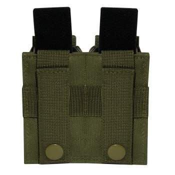 Army OD Green MOLLE Double Pistol With Insert Mag Pouch