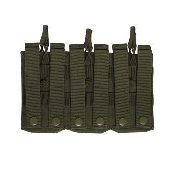 Army OD Green MOLLE Open Top Triple Mag Pouch