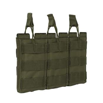 Army OD Green MOLLE Open Top Triple Mag Pouch