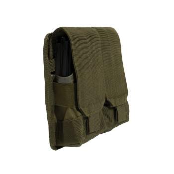 Army OD Green MOLLE Universal Double Rifle Mag Pouch